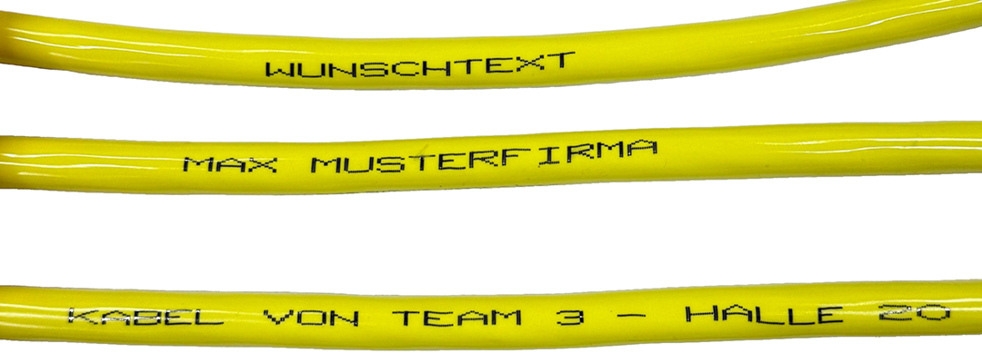 H07BQ-F Kabel mit Aufdruck: So funktioniert die individuelle Beschriftung für Industrie, Baustellen und Werkstätten. Personalisierte PUR-Leitung einfach online.